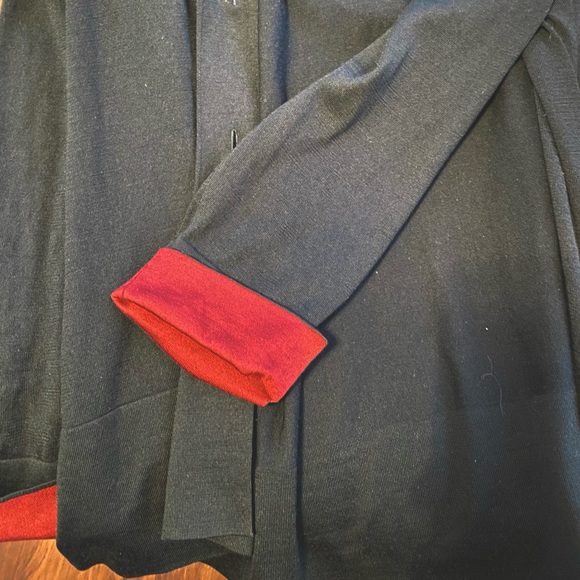 GUCCI Red & Green Silk Colorblock Cardigan Blazer Sweater w/ Hanger Large - Picture 10 of 10